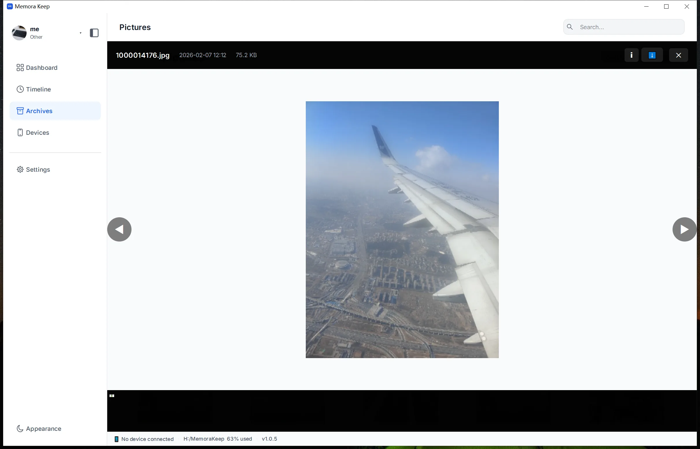 Photo library grid with cached thumbnails grouped by category