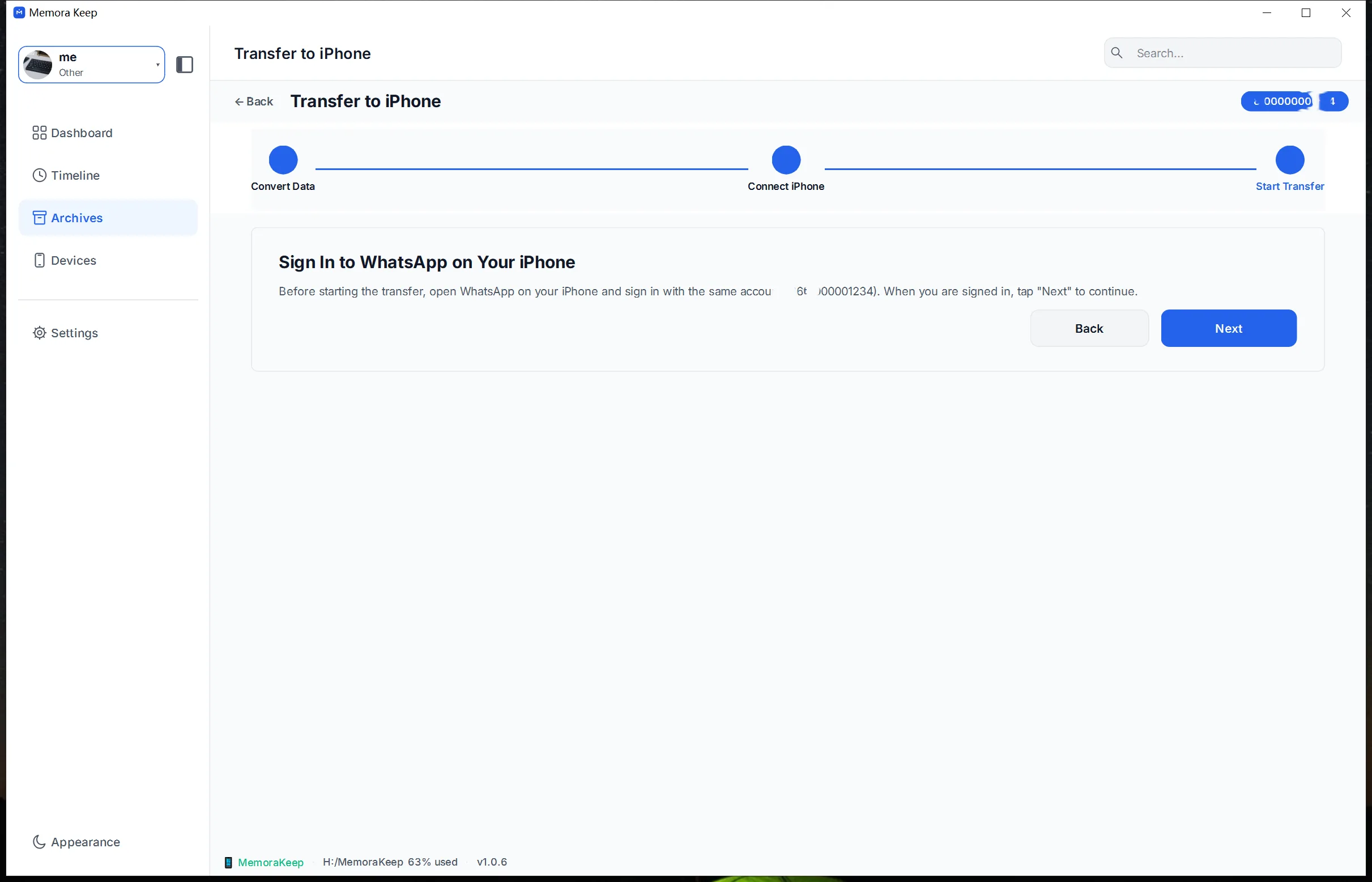 تسجيل الدخول إلى WhatsApp على iPhone