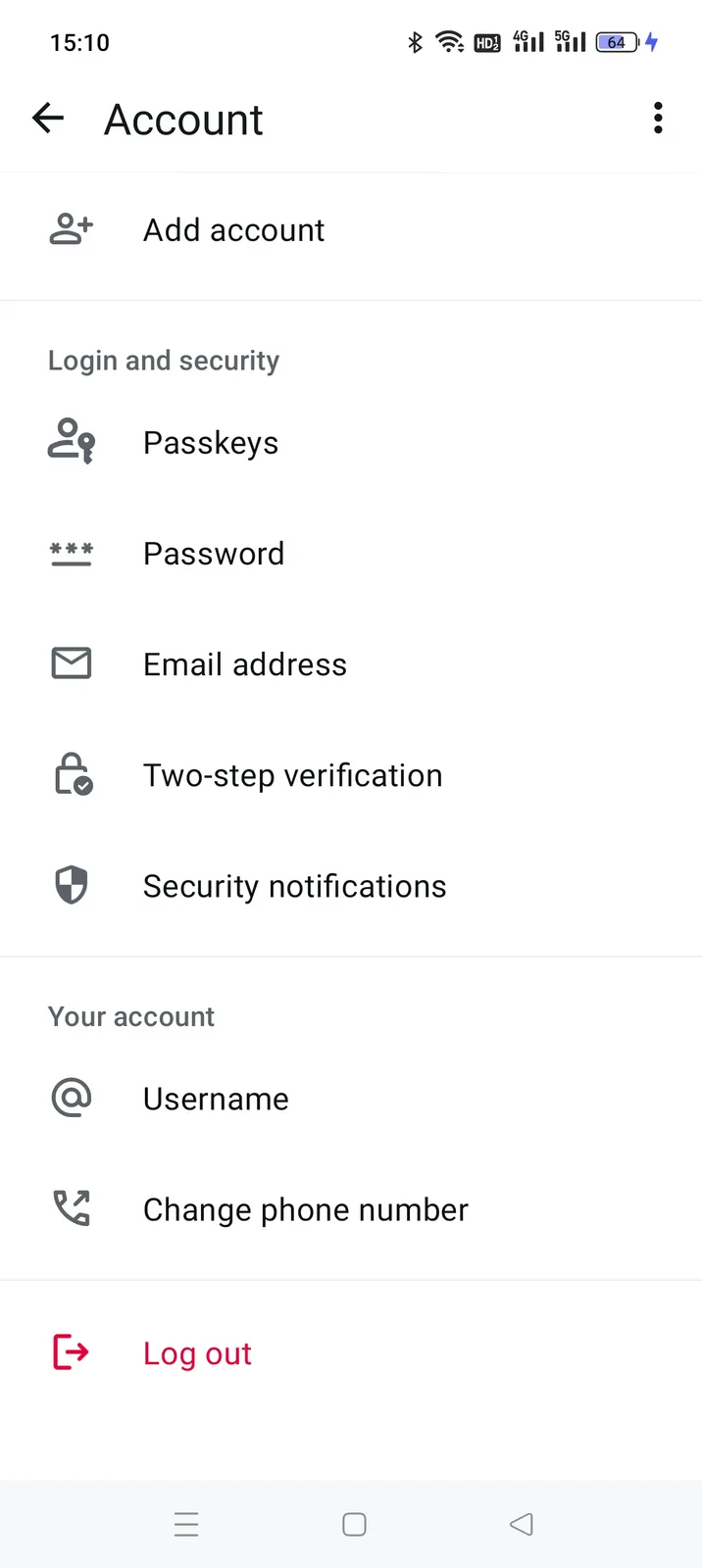 The Change phone number option in WhatsApp's Account settings