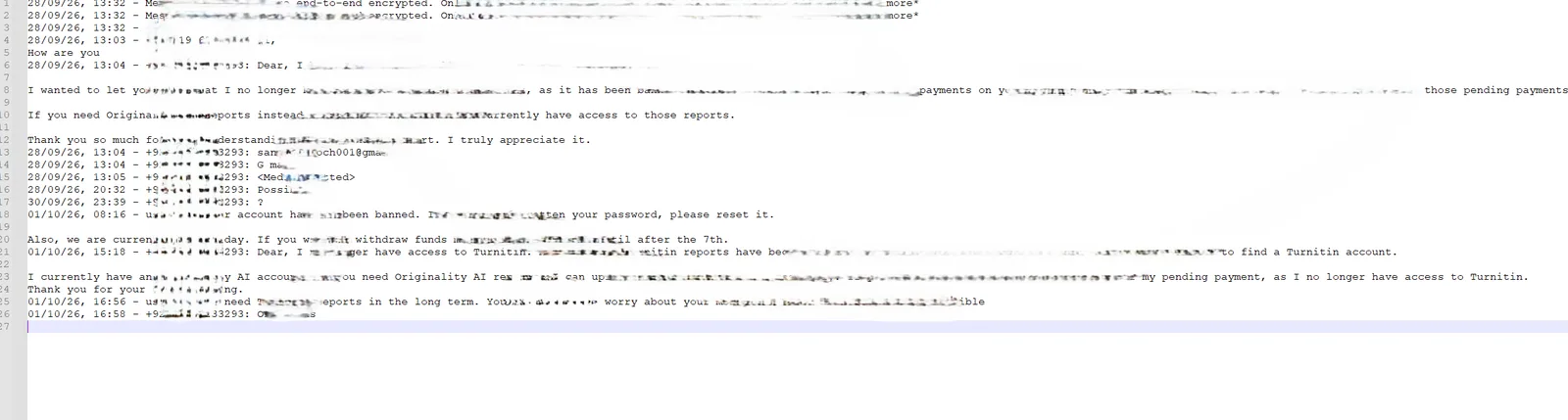 The raw txt export in Notepad