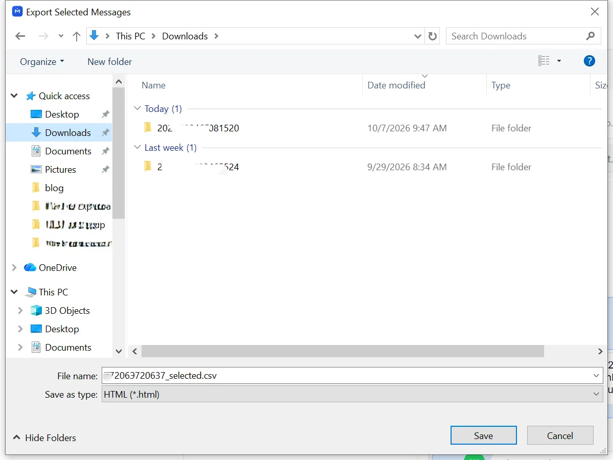 Choosing where to save the file