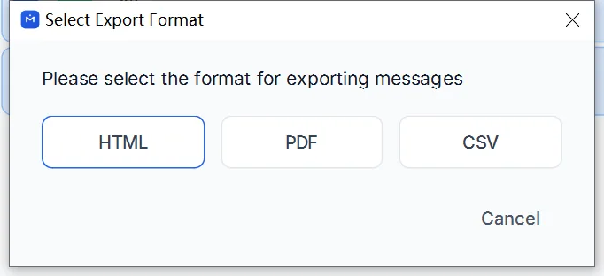 HTML-, PDF- und CSV-Auswahl in Memora Keep