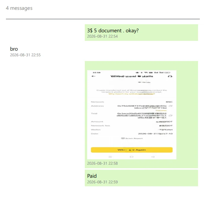 Messages with timestamps and media in the export